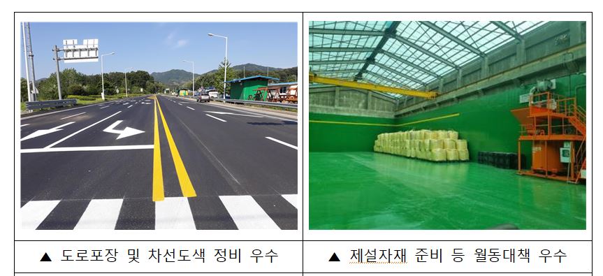 ▲도로정비 평가결과 주요 우수사례. (사진제공=국토교통부)