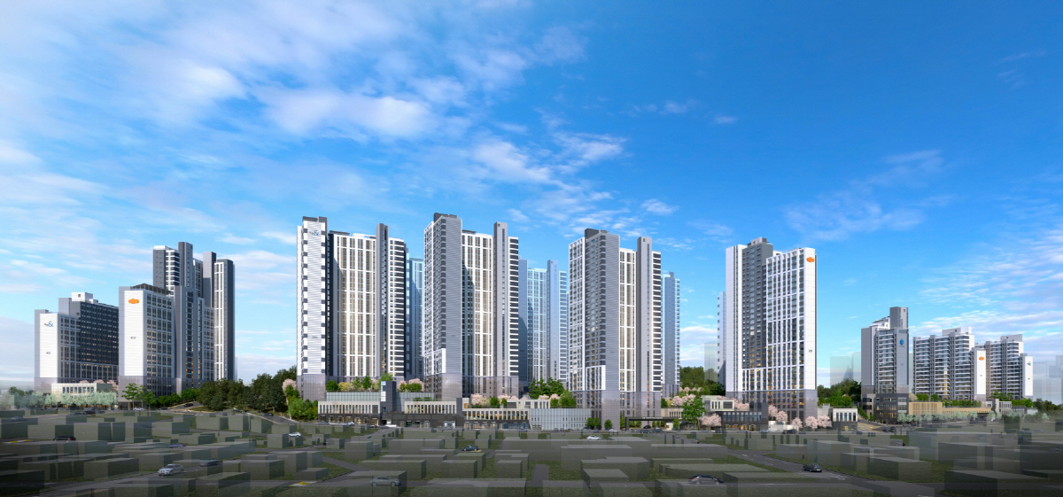 ▲DL이앤씨, 경기 안양시 ‘안양 어반포레 자연&amp; e편한세상’ 투시도. (자료제공=DL이앤씨)
