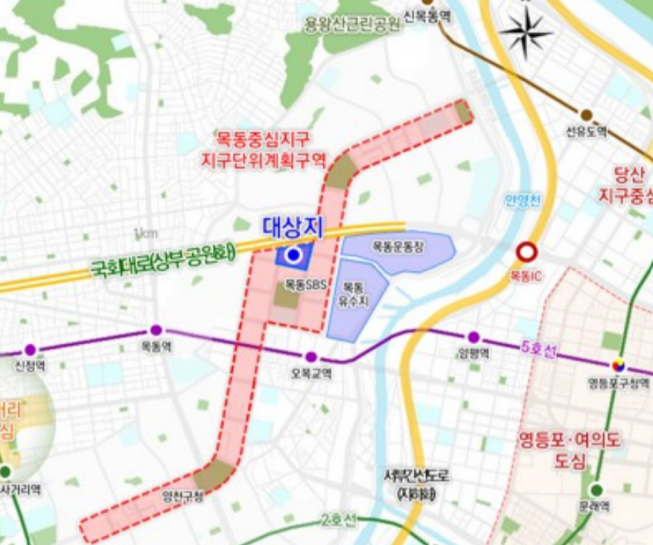 ▲서울 양천구 목동 홈플러스 및 공영주차장 인근 부지 업무시설 개발 위치도.  (자료제공=서울시)