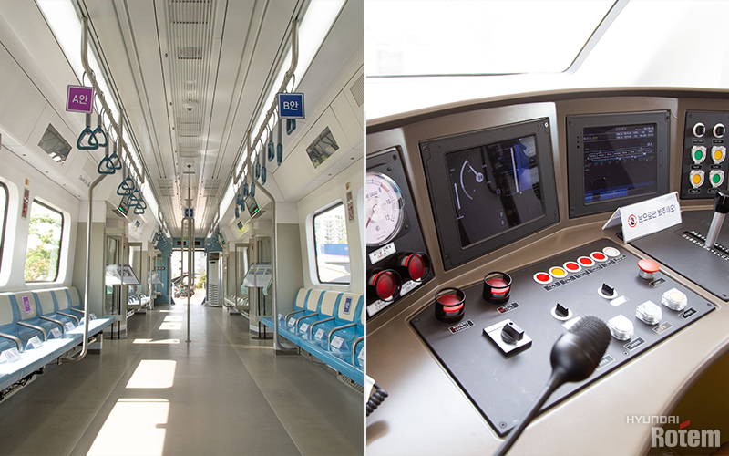 ▲GTX-A 차량 내부와 운전실. (사진제공=현대로템)