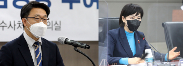 ▲(왼쪽부터) 김진욱 공수처장, 전현희 국민권익위원회 위원장 (뉴시스)