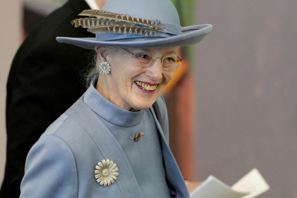 ▲덴마크 마르그레테 2세 여왕이 지난달 14일 취임 50주년 기념식에 참석하고 있다. 코펜하겐/로이터연합뉴스
