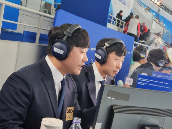 ▲'SBS 베이징 2022' 스피드 스케이팅 배성재, 제갈성렬(사진제공=SBS)