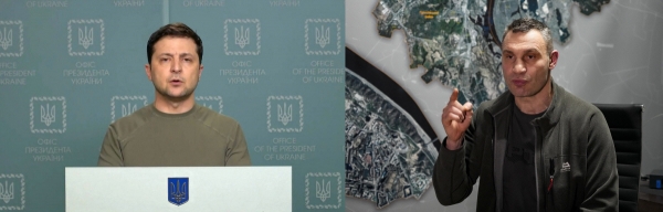 ▲(연합뉴스) 볼로디미르 젤렌스키 우크라이나 대통령(왼쪽)과 비탈리 클리치코 키예프 시장
