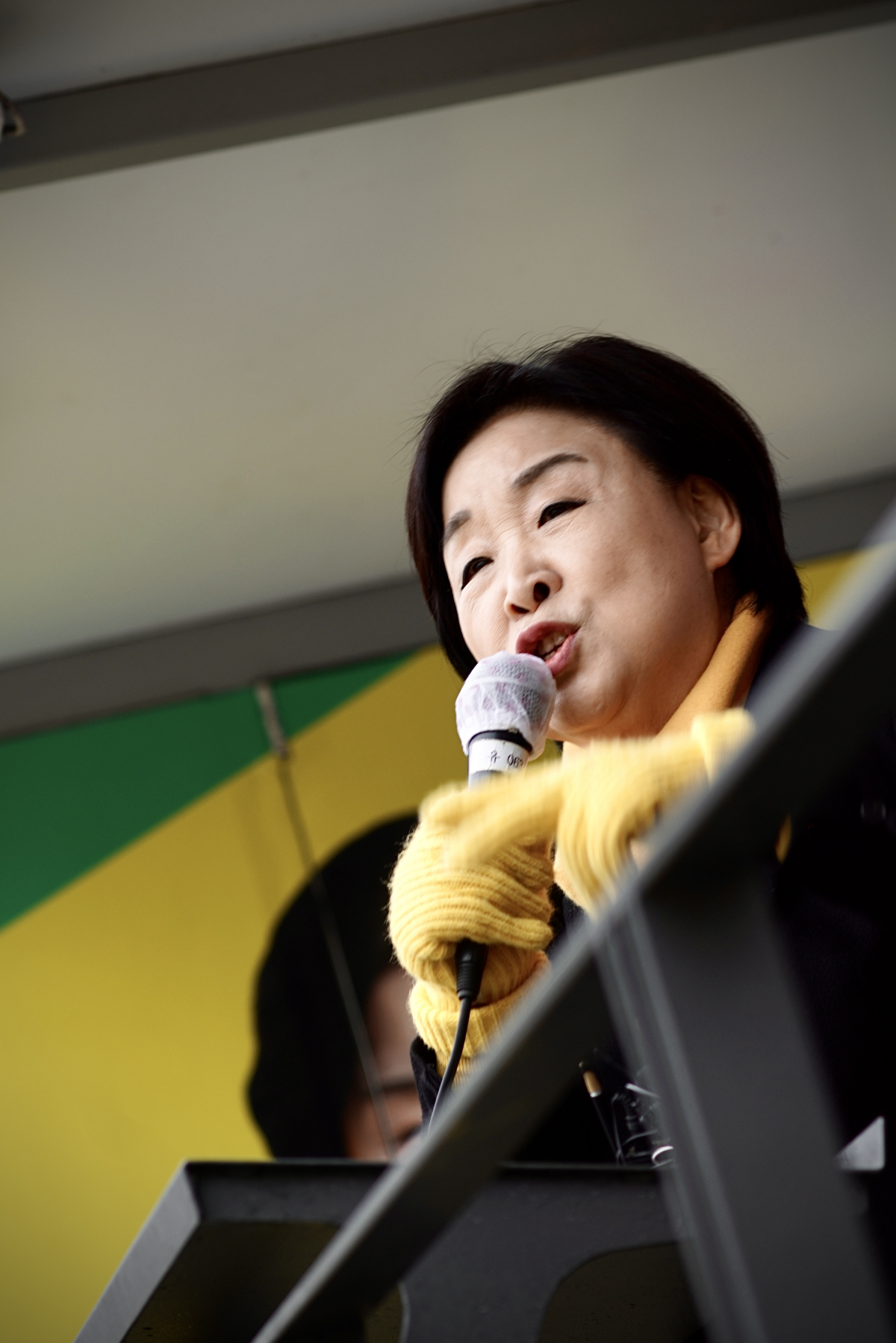 ▲심상정 정의당 대선후보가 1일 경기 고양 집중 유세 현장에서 지지를 호소하고 있다. (출처=정의당)