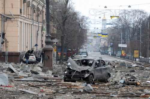 ▲우크라이나 하르키우가 러시아군의 미사일 공격을 받았다. 하르키우/로이터연합뉴스
