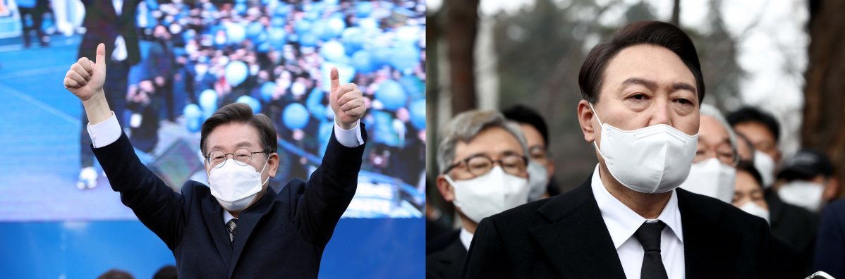 ▲(왼쪽부터) 이재명 더불어민주당 대선후보, 윤석열 국민의힘 대선후보 (이투데이DB)