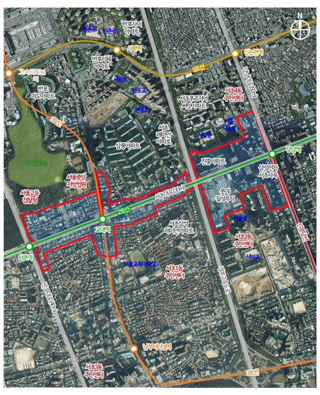 ▲서초로 지구단위계획 위치도 (사진제공=서울시)