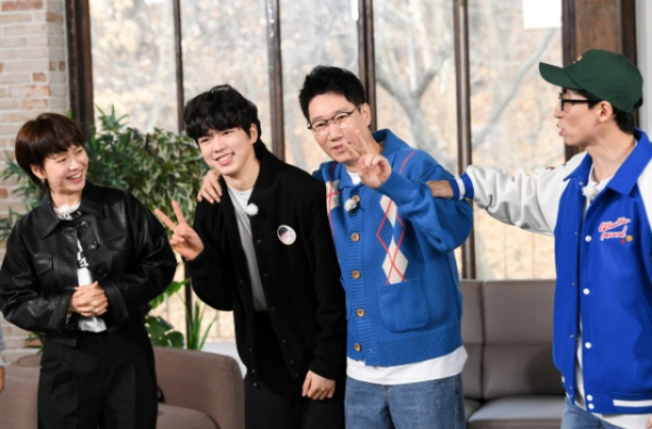 ▲'런닝맨' 차준환(왼쪽에서 두번째)(사진제공=SBS)