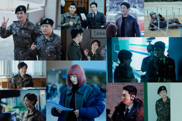 ▲'군검사 도베르만' 비하인드 스틸컷(사진제공=tvN)