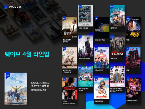 ▲웨이브 4월 라인업(사진제공=웨이브)