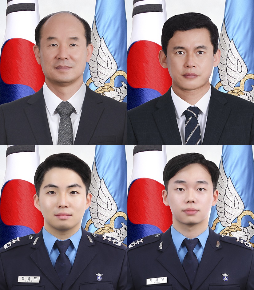 ▲윗줄 왼쪽부터 시계방향으로 故 이장희 교수, 전용안 교수, 차재영 대위, 정종혁 대위. (뉴시스)