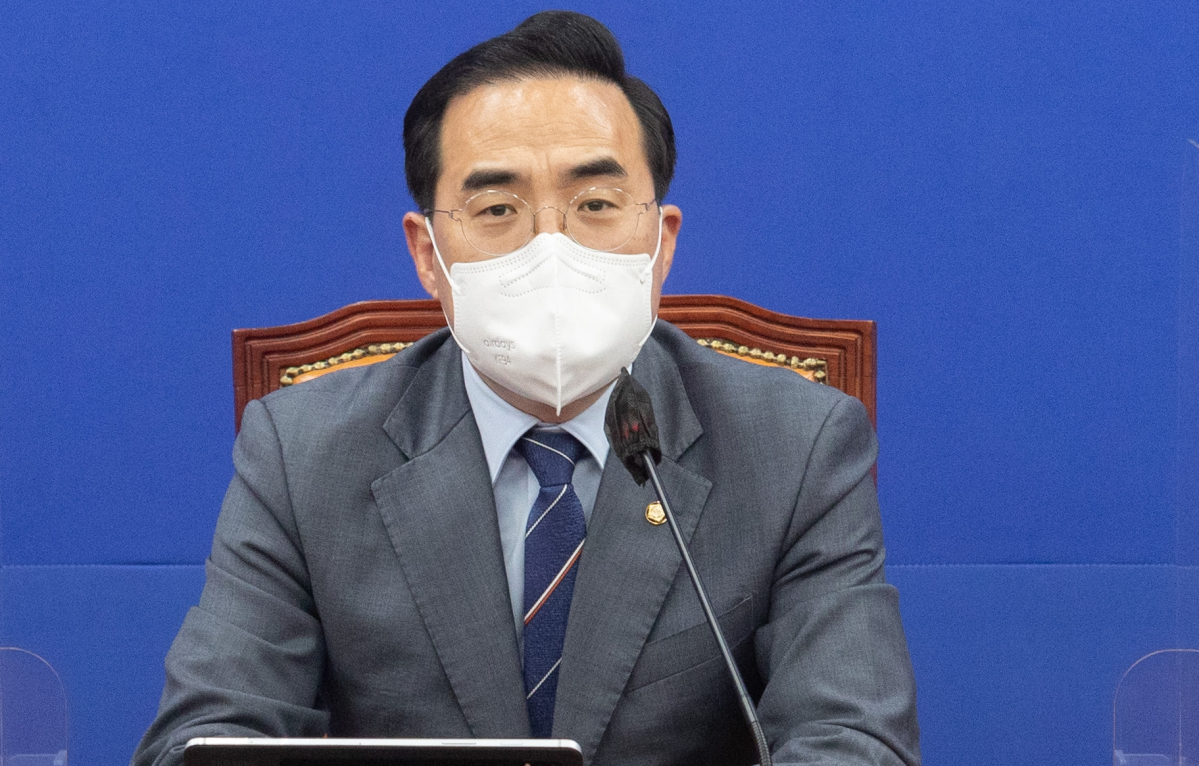▲박홍근 더불어민주당 원내대표가 12일 오전 서울 여의도 국회에서 열린 원내대책회의에서 발언하고 있다.  (국회사진기자단)
