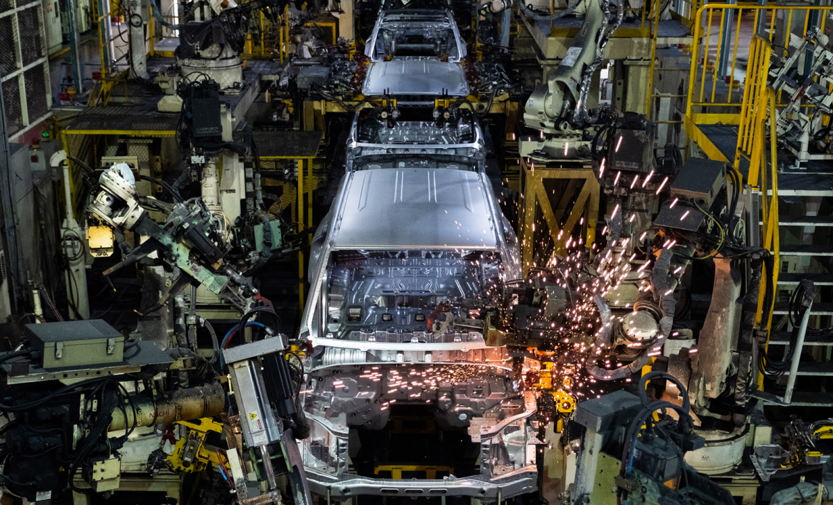 ▲쌍용자동차 차체 제조 라인 (쌍용차 제공)