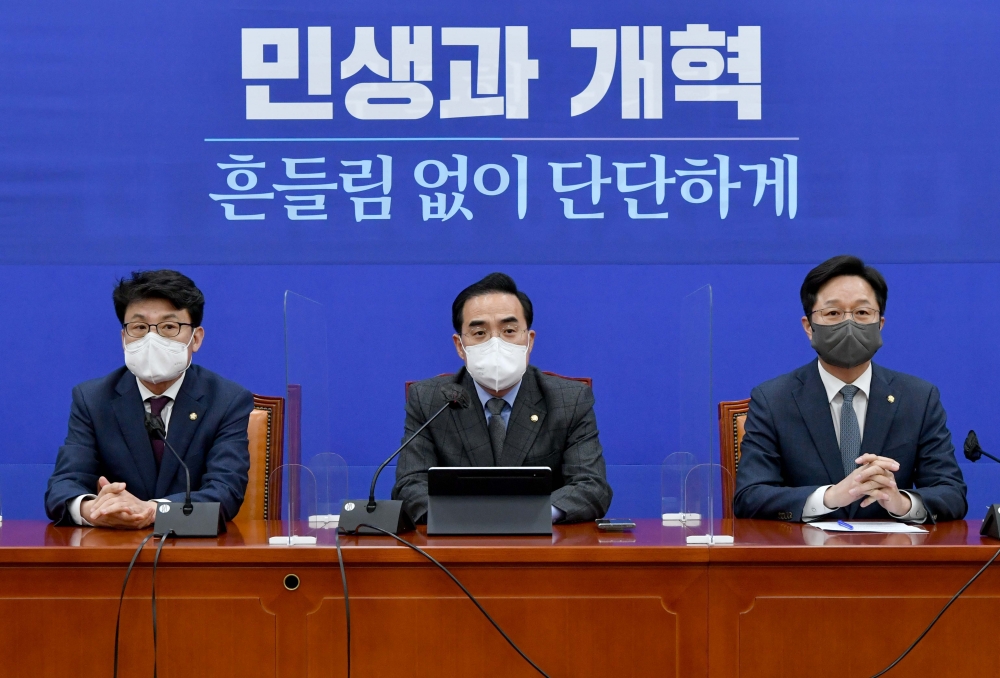 ▲박홍근 더불어민주당 원내대표가 13일 서울 여의도 국회에서 열린 민주당 인사청문 담당 간사단 공개회의에서 발언하고 있다. 신태현 기자 holjjak@ (이투데이DB)