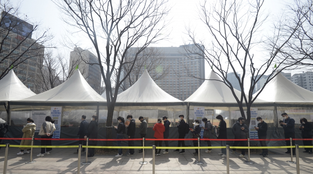 ▲서울 중구 서울광장 임시선별검사소. 조현호 기자 hyunho@ (이투데이DB)