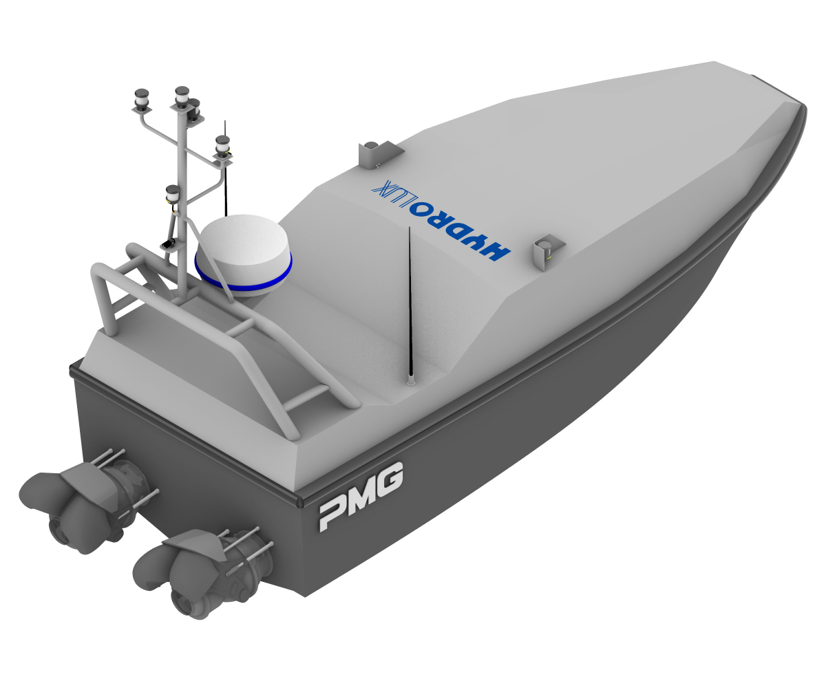 ▲하이드로럭스와 피엠지가 공동 개발하는 수소연료전지 추진 스마트 무인선. (사진제공=하이드로럭스)