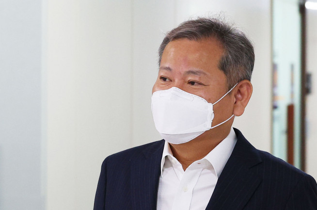 ▲출근하는 이상민 장관 후보자. (연합뉴스)