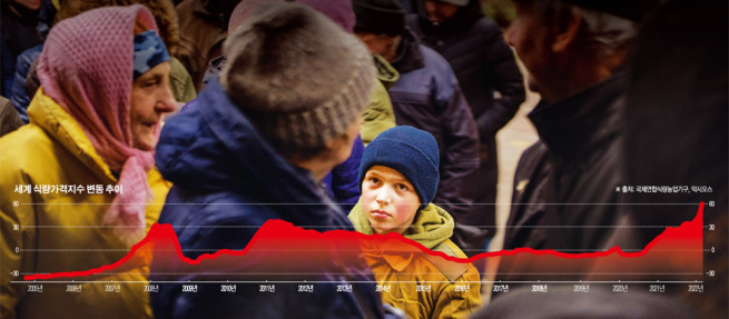 ▲사진은 우크라이나 수도 키이우 외곽 부차에서 19일(현지시간) 한 소년이 구호음식을 받을 차례를 기다리고 있다. 부차 시민은 러시아 침공이 시작되고 나서 지금까지 전기와 물, 가스 공급을 제대로 받지 못하고 있다. 부차/AP연합뉴스