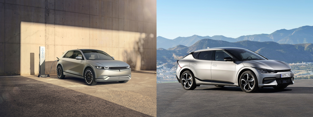 ▲현대자동차 아이오닉 5(왼쪽), 기아 EV6 (현대자동차, 기아 제공)