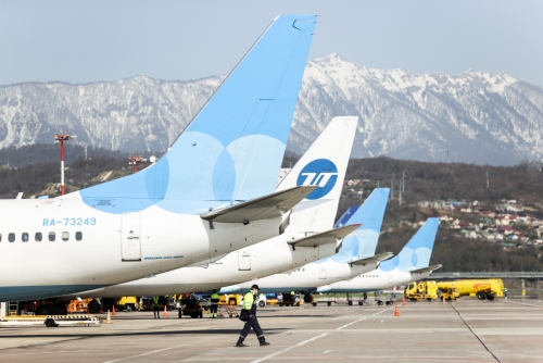 ▲보잉 737-700 여객기들이 러시아 소치 국제공항에 착륙해 있다. 소치/타스연합뉴스
