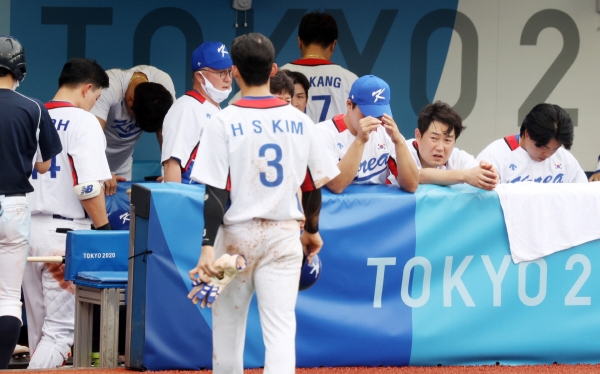 ▲(뉴시스) 2020 도쿄올림픽 당시 한국 야구대표팀 모습
