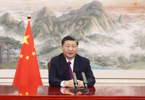 ▲시진핑 중국 국가주석이 21일(현지시간)  보아오포럼 개막식에서 영상을 통해 기조연설을 하고 있다. 베이징/신화뉴시스
