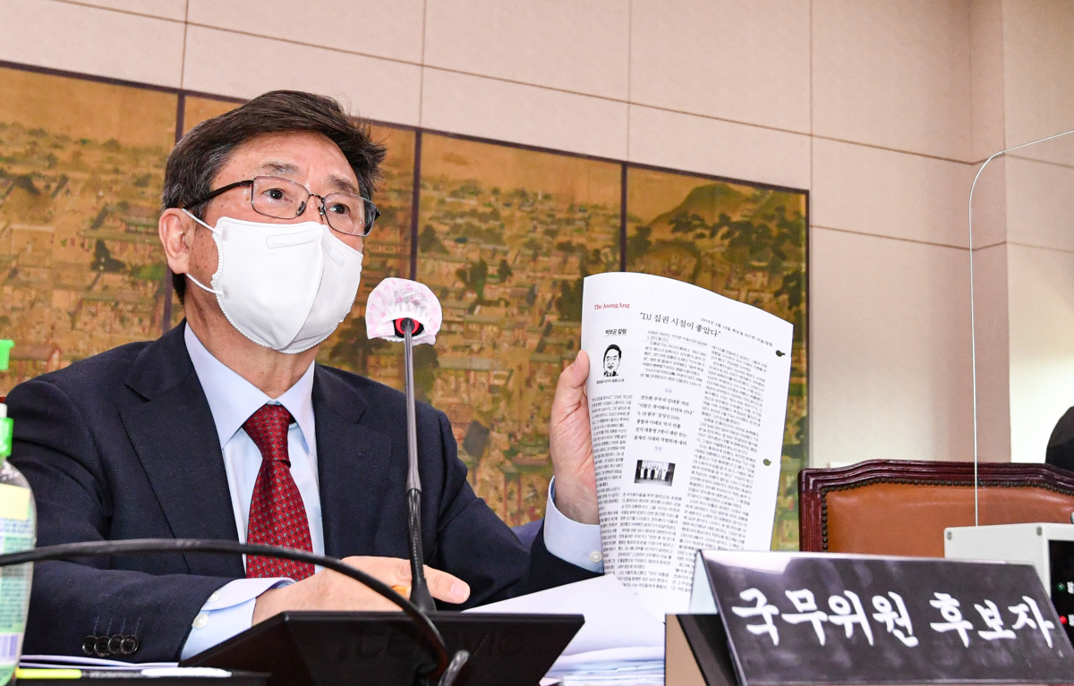 ▲박보균 문화체육관광부 장관 후보자가 2일 서울 여의도 국회에서 열린 인사청문회에서 의원들의 질의에 답변하고 있다. (출처=연합뉴스)