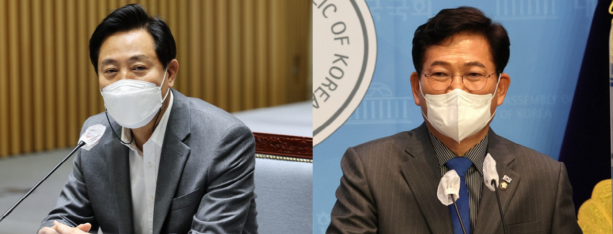 ▲오세훈 국민의힘 후보(왼쪽)과 송영길 더불어민주당 후보(오른쪽)(연합뉴스)
