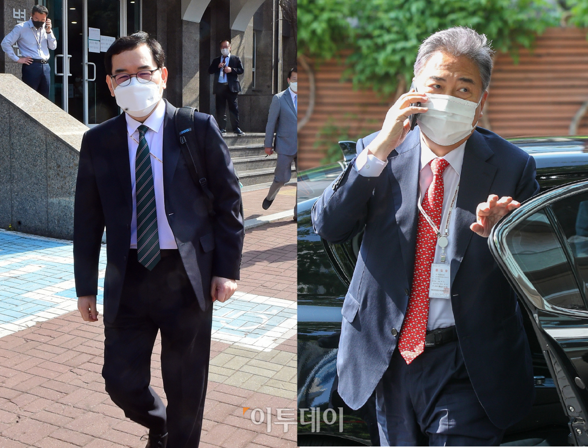 ▲이창양 산업통상자원부 장관 후보자(왼쪽)와 박진 외교부 장관 후보자. (인수위사진기자단)