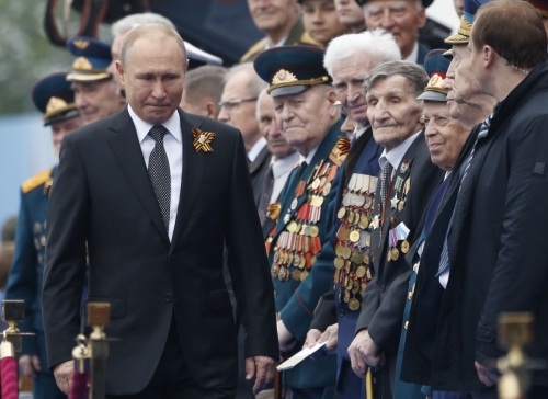 ▲블라디미르 푸틴 러시아 대통령이 2019년 5월 9일 전승절 기념 행사에 참석했다. 모스크바/AP연합뉴스
