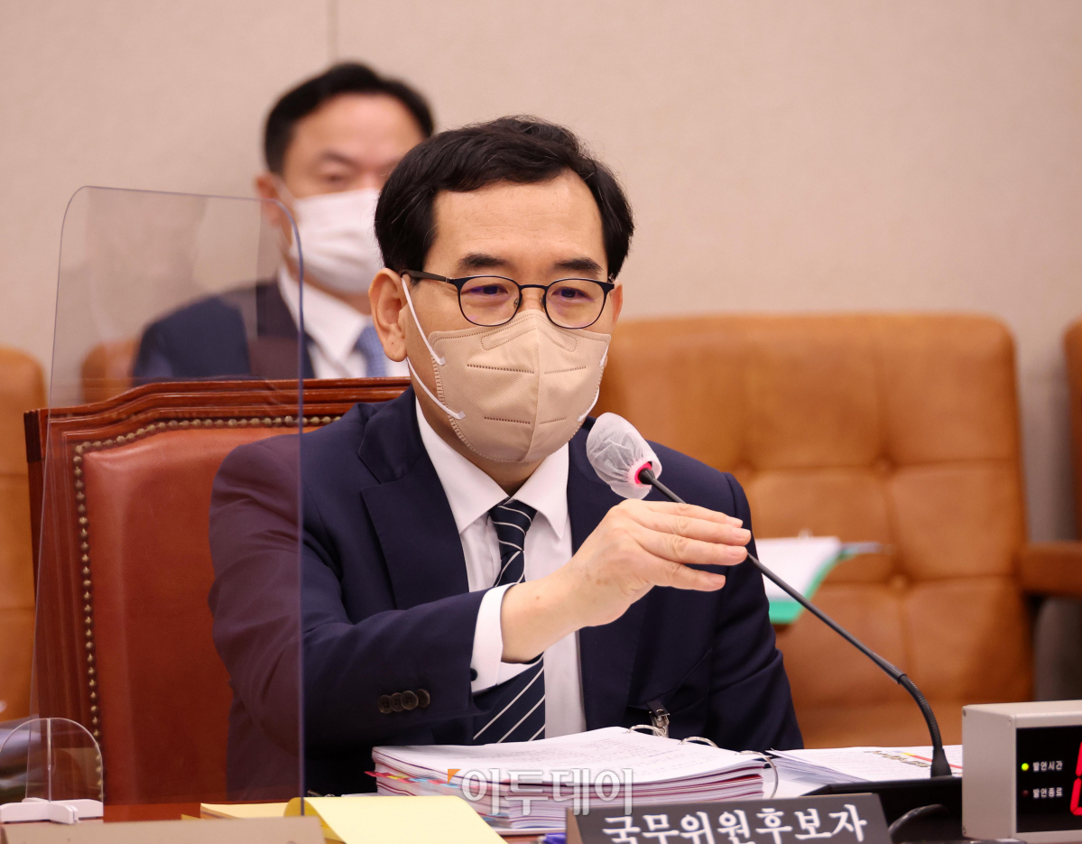 ▲이창양 산업통상자원부 장관 후보자가 9일 국회에서 열린 인사청문회에서 의원들의 질의에 답변하고 있다. (국회사진취재단)