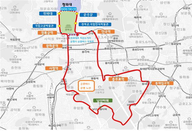 ▲(사진제공=서울시) 01번 버스 노선도
