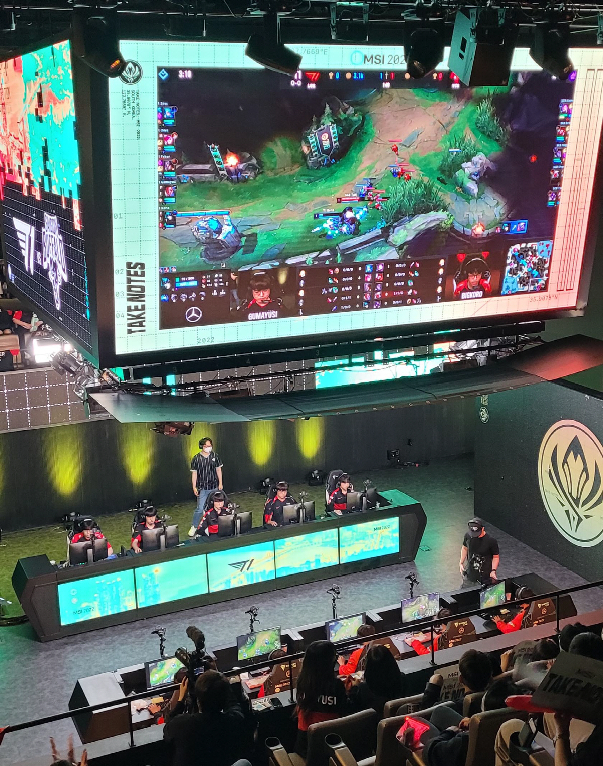 ▲(연합뉴스) 10일 리그 오브 레전드(LOL) 2022 미드 시즌 인비테이셔널(MSI) 개막전(T1 대 SGB)이 펼쳐지고 있다.
