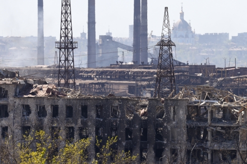▲우크라이나 마리우폴 아조우스탈 제철소가 러시아군의 공격으로 파괴됐다. 마리우폴/타스연합뉴스
