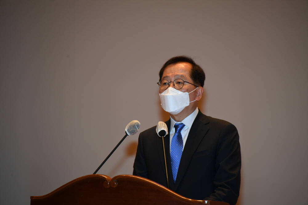 ▲조승환 해양수산부 장관이 11일 정부세종청사에서 열린 취임식에서 취임사를 하고 있다. (사진제공=해양수산부)