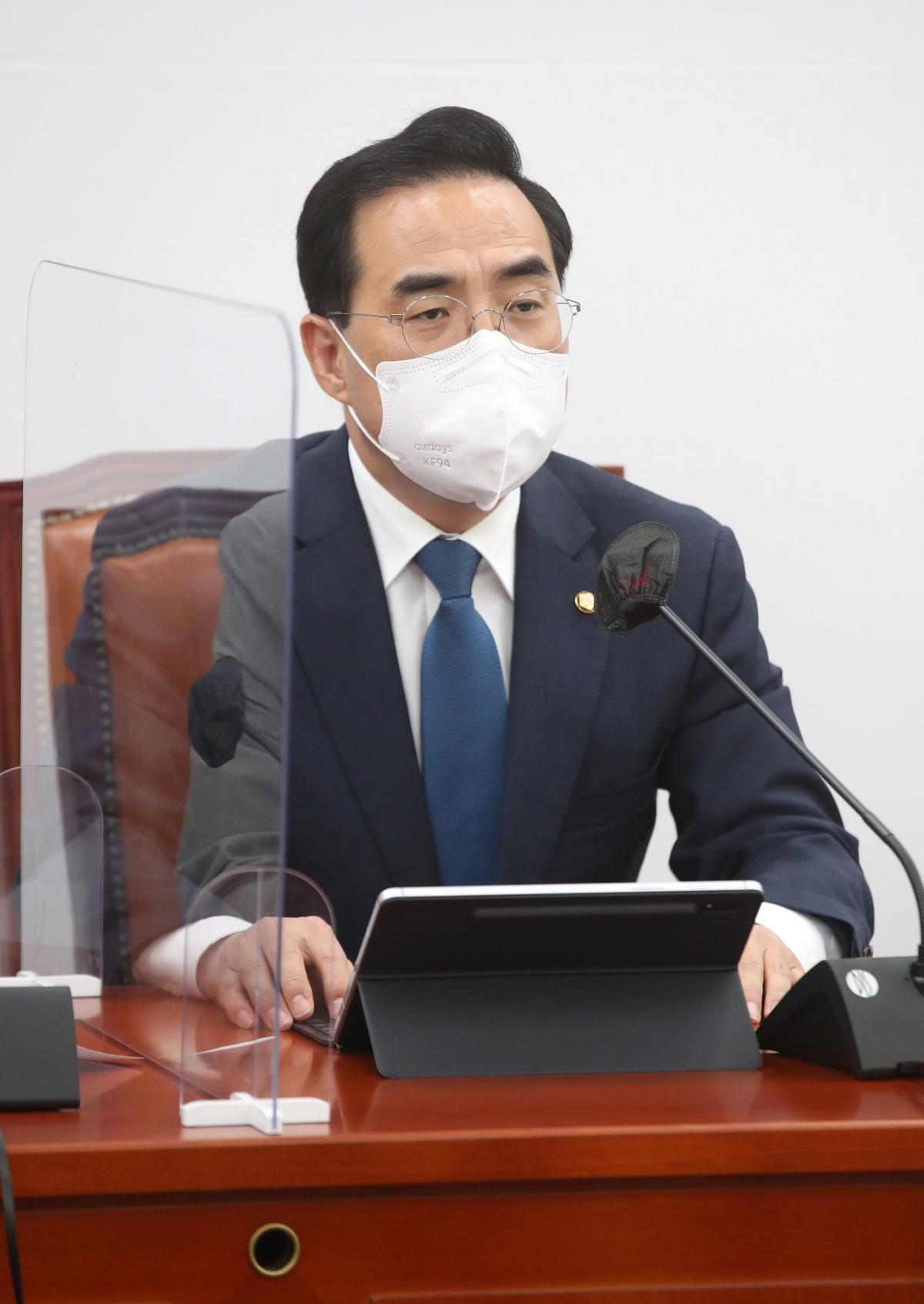 ▲더불어민주당 박홍근 원내대표가 19일 오전 국회에서 열린 정책조정회의에서 발언하고 있다. (국회사진기자단)