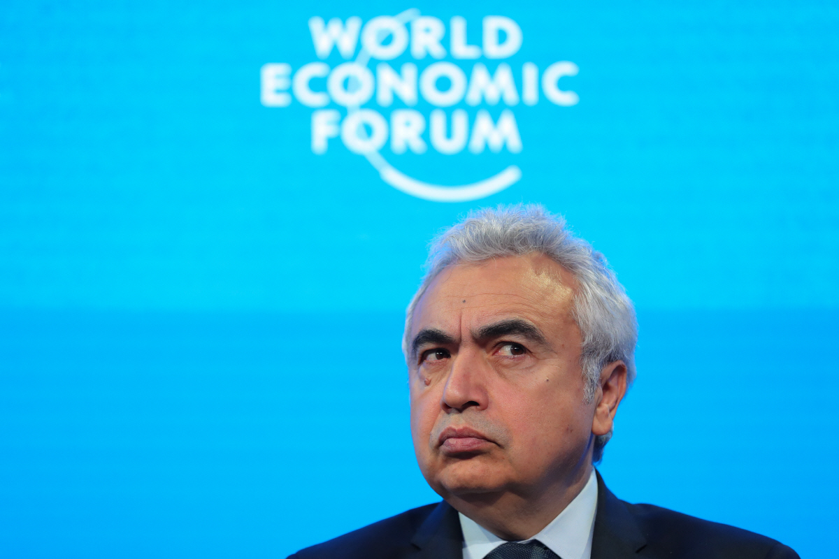 ▲파티 비롤 국제에너지기구(IEA) 사무총장이 23일 스위스 다보스포럼에서 질문을 듣고 있다. 다보스/신화뉴시스