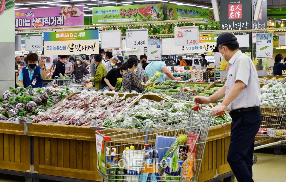 ▲서울의 한 대형마트에서 시민들이 장을 보고 있다. 신태현 기자 holjjak@ (이투데이DB)