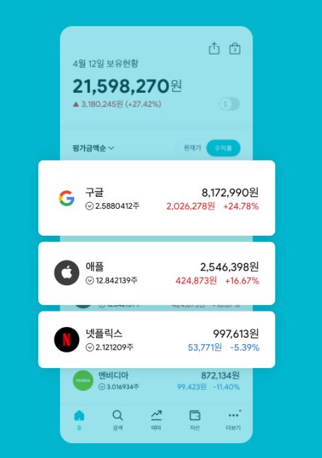 ▲1000원부터 소수점으로 해외 주식을 살 수 있는 한국투자증권의 '미니스탁' 화면(미니스탁 공식홈페이지)