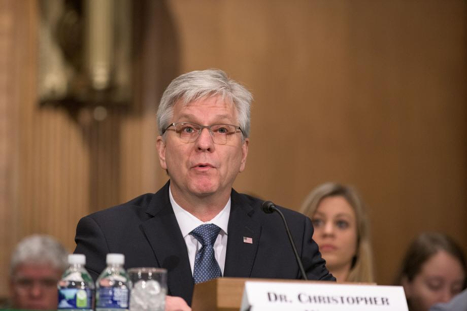 ▲크리스토퍼 월러 미국 연방준비제도(Fed·연준) 이사가 2020년 2월 14일 상원 청문회에 출석해 답변하고 있다. 출처 미 상원 홈페이지