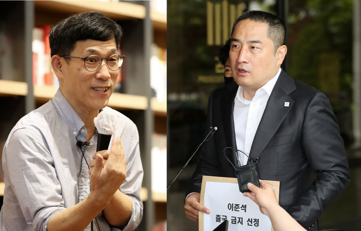 ▲진중권 동양대 전 교수(왼쪽)와 강용석 무소속 경기지사 후보(오른쪽) (뉴시스)