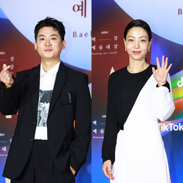 ▲제58회 백상예술대상 TV부문 조연상을 수상한 조현철, 김신록(사진제공=백상예술대상 사무국)