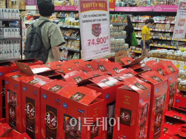 ▲이온몰 하노이 하동점에 진열된 한국 홍삼 제품. vishalist@