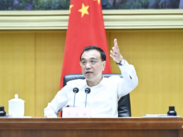▲리커창 중국 총리가 5월 25일 화상회의를 주재하고 있다. 베이징/신화뉴시스
