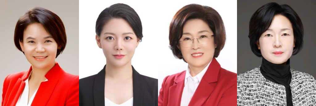 ▲(사진=후보자 측 제공) 왼쪽부터 이옥규, 안지윤 충북도의원 당선인, 이재화, 이재숙(이상 국민의힘) 대구시의원 당선인
