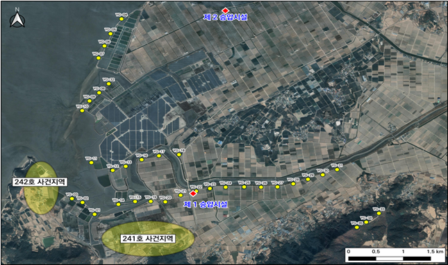 ▲전남 영광군 풍력발전기 소음피해 분쟁지역 위성사진. (자료=환경부)