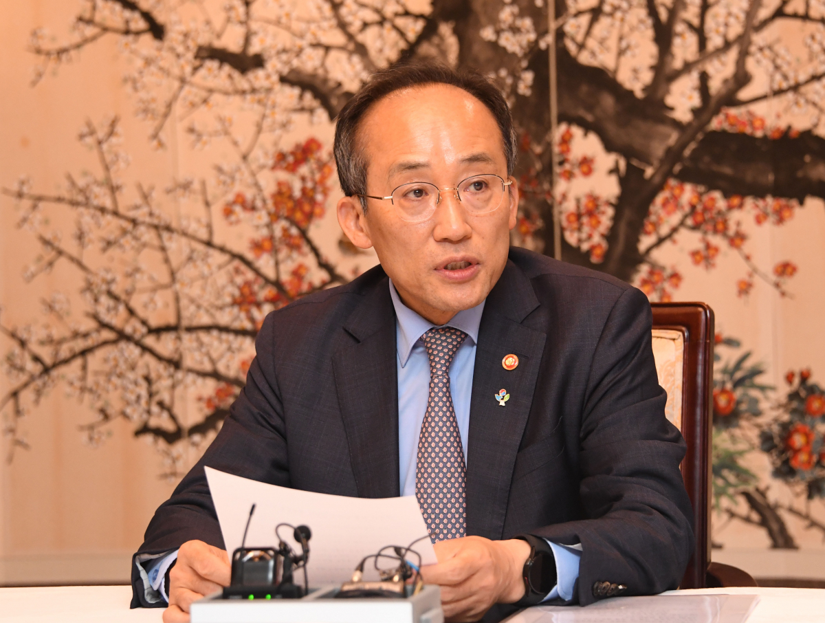 ▲추경호 경제부총리 겸 기획재정부 장관이 6월 14일 종로구 정부서울청사에서 열린 부동산시장 전문가 간담회에서 모두발언을 하고 있다. (사진제공=기획재정부)