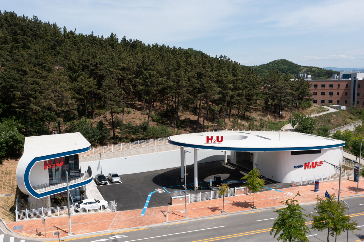 ▲한국가스공사가 대구 동구 혁신도시에 설치한 수소충전소 전경. (사진=한국가스공사 제공)