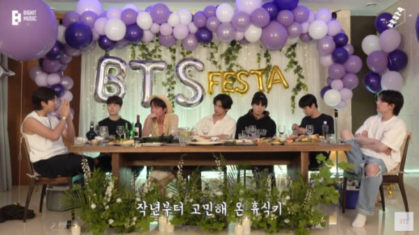 ▲방탄소년단이 완전체 활동을 잠정적으로 중단한다고 밝혔다.(사진=방탄소년단(BTS) 공식 유튜브 'BANGTANTV' 캡처)